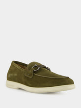 Olive Green Suede Casual Moccasins