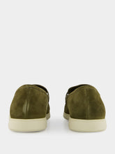 Ferragamo Olive Green Suede Casual Moccasins