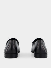 Ferragamo Black Moccasin Ornament Slip-On