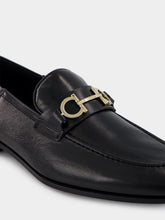 Ferragamo Black Moccasin Ornament Slip-On