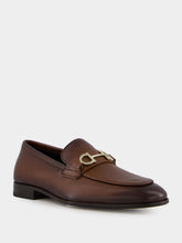 Brown Leather Gancio Bit Loafer