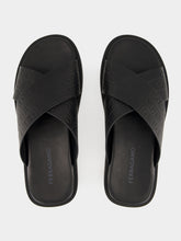 Ferragamo Black Monogram Sandals