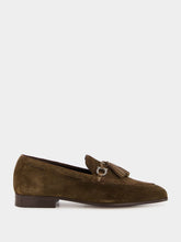 Ferragamo Brown Tassel Suede Moccasins