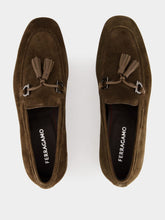 Ferragamo Brown Tassel Suede Moccasins