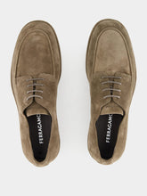 Ferragamo Brown Suede Derby Lace-Up Shoes