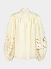 Zimmermann Cream Echo Embroidered Ramie Blouse