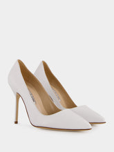 Manolo Blahnik BB White Nappa Leather Pointed Toe Pumps