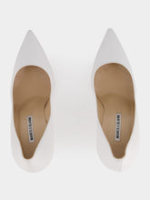 Manolo Blahnik BB White Nappa Leather Pointed Toe Pumps