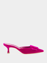 Maysale Purple Velvet Buckle Detail Mules | PDP - Fashion Clinic