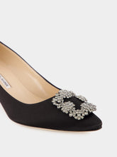 Manolo Blahnik Black Satin Hangisi Pumps