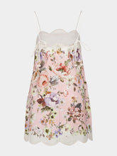 Zimmermann Floral Pink Acacia Scallop Mini Dress
