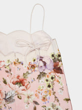 Zimmermann Floral Pink Acacia Scallop Mini Dress