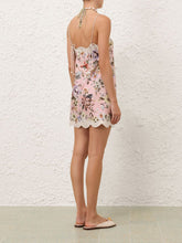 Zimmermann Floral Pink Acacia Scallop Mini Dress