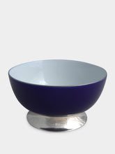 Leitão & Irmão Silver Large Cobalt Blue Bowl
