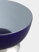 Leitão & Irmão Silver Large Cobalt Blue Bowl