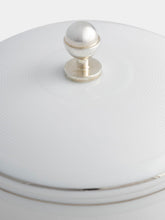 Leitão & Irmão White Small Striped Porcelain Box