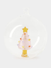 Ichendorf Milano Glass Christmas Ball with Pink Tree and Star