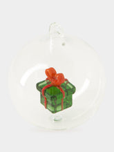 Ichendorf Milano Glass Christmas Ball with Green Gift Design