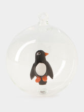 Ichendorf Milano Glass Christmas Ball with Penguin Design
