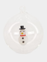 Ichendorf Milano Glass Christmas Ball with Snowman Design