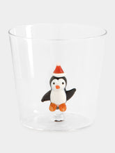 Glass Tumbler with Penguin Hat