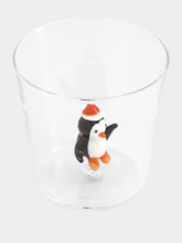 Glass Tumbler with Penguin Hat