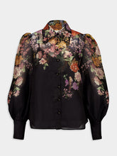 Zimmermann Pavilion Tie Neck Black Blouse