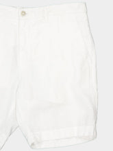 120% Lino White Linen Bermuda Shorts