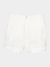 120% Lino White Linen Bermuda Shorts