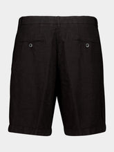 120% Lino Black Linen Bermuda Shorts