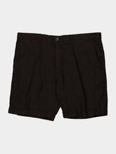 120% Lino Black Linen Bermuda Shorts