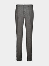120% Lino Grey Linen Tailored Trousers