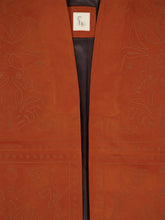 Paula Gardenia Cinnamon Stick Embossed Suede Maxi Cape