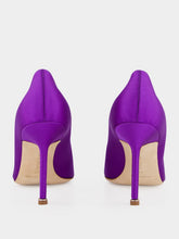Manolo Blahnik Purple Satin Jewel Buckle Pumps