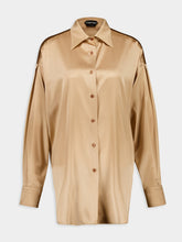 Tom Ford Pale Beige Silk Satin Relaxed Fit Shirt