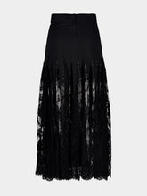 Dolce & Gabbana Black Charmeuse and Lace Midi Skirt