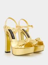Dolce & Gabbana Gold Mordoré Nappa Leather Platform Sandals