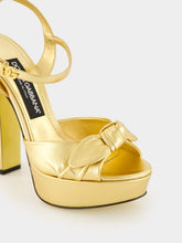 Dolce & Gabbana Gold Mordoré Nappa Leather Platform Sandals