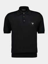 Prada Black Superfine Wool Polo Shirt