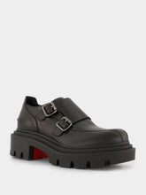 Christian Louboutin Black Antonina College Double-Buckle Leather Loafers