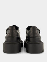 Christian Louboutin Black Antonina College Double-Buckle Leather Loafers