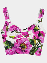 Dolce & Gabbana Peony Print Corset Top