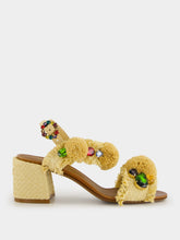 Dolce & Gabbana Embroidered Raffia Sandals