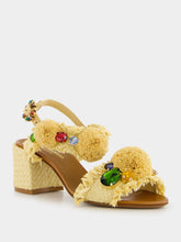 Dolce & Gabbana Embroidered Raffia Sandals