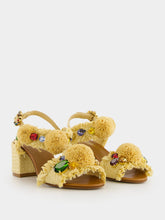 Dolce & Gabbana Embroidered Raffia Sandals