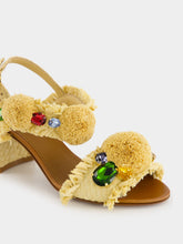 Dolce & Gabbana Embroidered Raffia Sandals