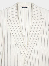 Dolce & Gabbana White Pinstripe Linen Blazer