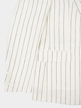 Dolce & Gabbana White Pinstripe Linen Blazer