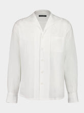 Dolce & Gabbana White Linen Spread Collar Shirt