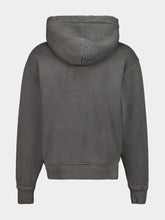 Palm Angels Dark Grey Hooded Sweatshirt with Neck Logo